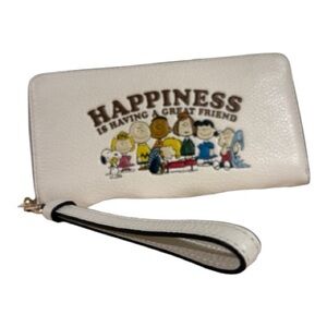 NWOT COACH x peanuts long zippy wallet with wristlet strap